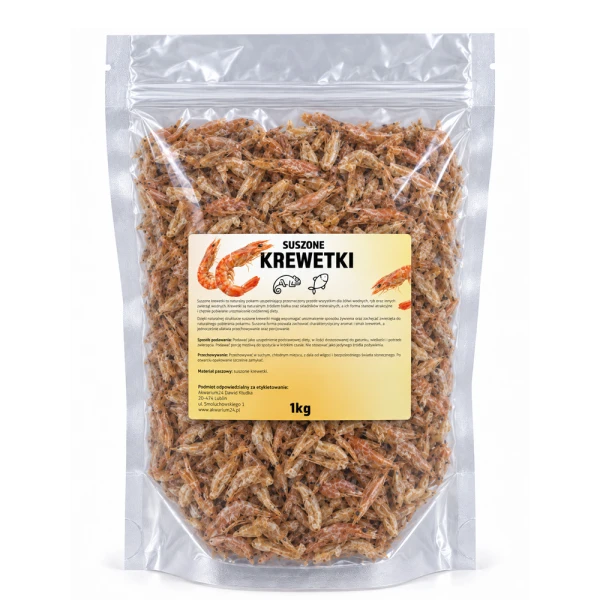 Suszone Krewetki 1kg Pokarm dla Ryb Żółwi Gadów Ptaków Naturalny 100%