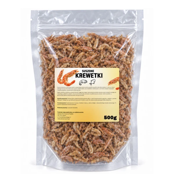 Suszone Krewetki 500g Pokarm dla Ryb Żółwi Gadów Ptaków Naturalny 100%