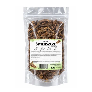 Suszone Świerszcze 50g Pokarm dla Gadów Płazów Ryb Ptaków Naturalny 100%