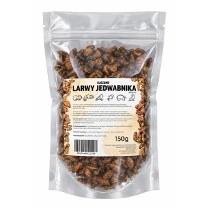 Suszone Larwy Jedwabnika 150g Pokarm dla Ptaków Ryb Gryzoni Jeży