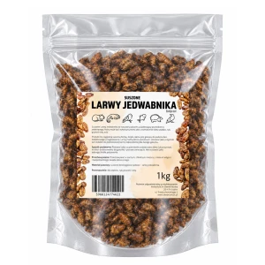 Suszone Larwy Jedwabnika 1kg Pokarm dla Ptaków Ryb Gryzoni Jeży
