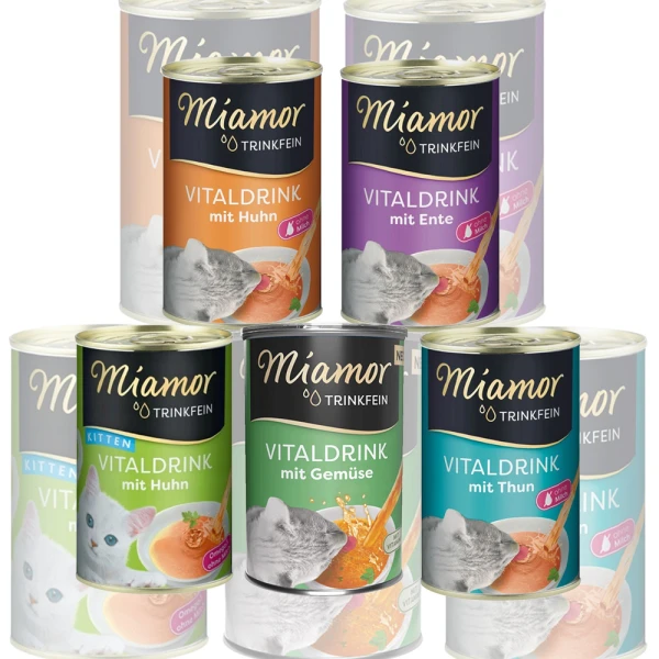 MIAMOR Vitaldrink Napój Nawadniający dla Kotów Mix Smaków 10x135ml