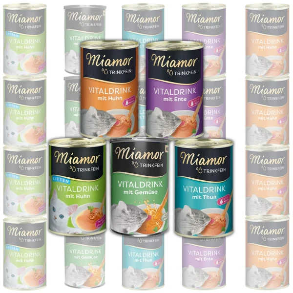 MIAMOR Vitaldrink Napój Nawadniający dla Kotów Mix Smaków 25x135ml