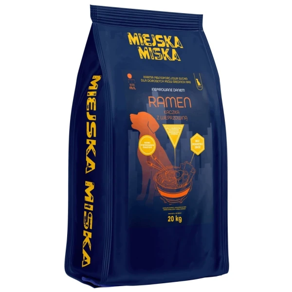 Miejska Miska Gaczoo Ramen Kaczka Karma Sucha dla Psów Ras Średnich 20kg M/L
