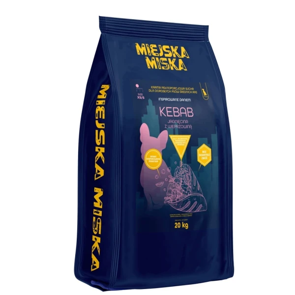 Miejska Miska Gaczoo Kebab Jagnięcina Karma Sucha dla Małych Psów 20kg XS/S