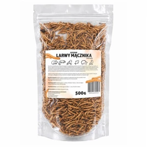 Suszone Larwy Mącznika 500g Pokarm dla Ptaków Ryb Gryzoni Jeży