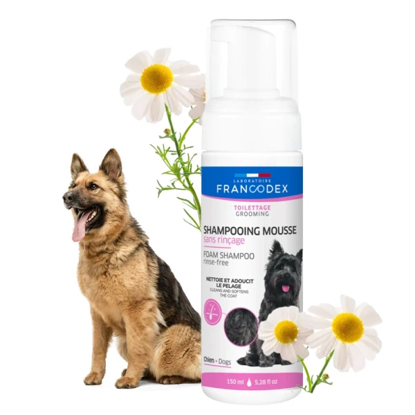 FRANCODEX Szampon w Piance dla Psa Bez Spłukiwania Rumianek 150ml Suchy