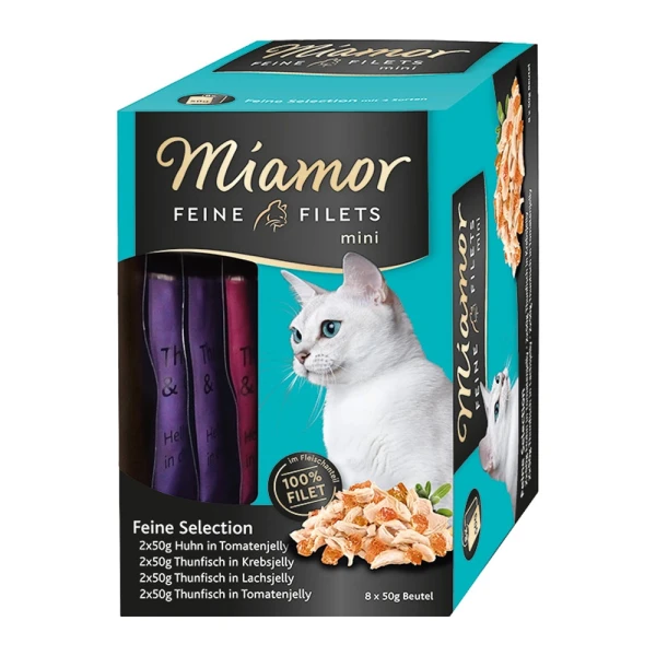MIAMOR Feine Filets Mini Selection Mix 8x50g Saszetki Karma Mokra dla Kotów