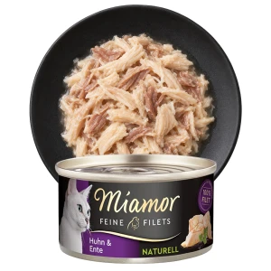 MIAMOR Feine Filets Naturelle Kurczak Kaczka 80g Karma dla Kotów Seniorów