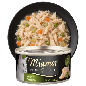 MIAMOR Feine Filets Naturelle Kurczak Warzywa w Sosie 80g Karma dla Kotów
