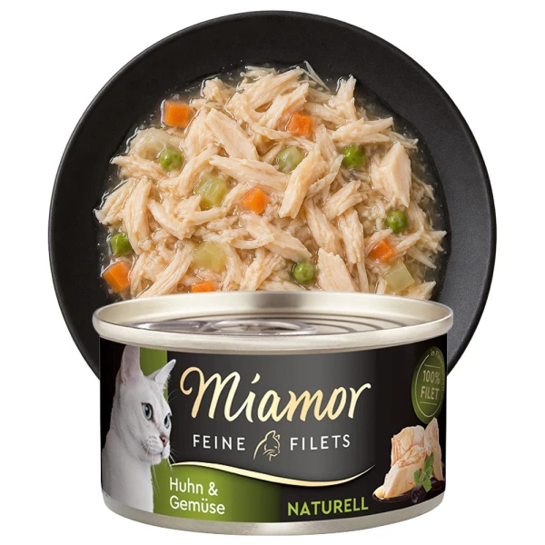MIAMOR Feine Filets Naturelle Kurczak Warzywa w Sosie 80g Karma dla Kotów