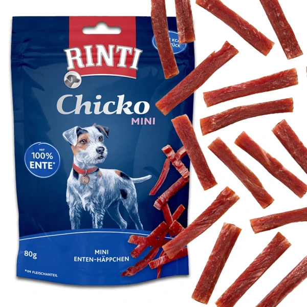 RINTI Chicko Mini Kaczka 80g Suszony Naturalny Przysmak dla Psów Dorosłych
