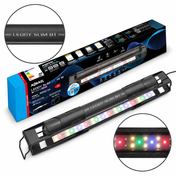 Aquael Leddy Slim BT 460 14W Czarna Lampa LED WRGB+UV do Akwarium 40-60cm
