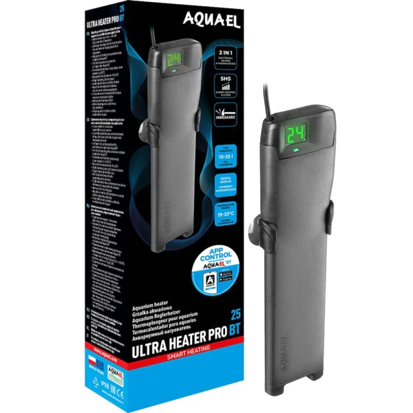 Aquael Ultra Heater Pro BT 25W Grzałka do Akwarium 10-25l Bluetooth