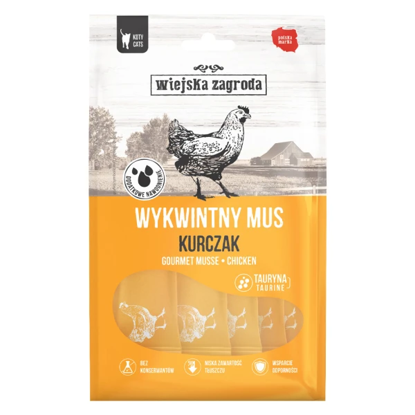 WIEJSKA ZAGRODA Wykwintny Mus Kurczak 6x15g Przysmak dla Dorosłych Kotów