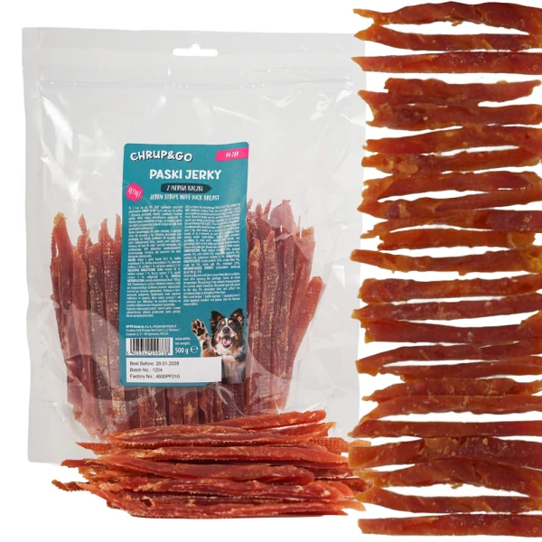CHRUP&GO Paski Jerky Pierś z Kaczki 500g Przysmak dla Psów Dorosłych