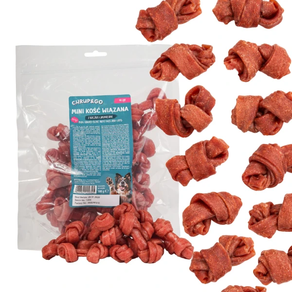 CHRUP&GO Mini Kość Wiązana Kaczka Jagnięcina 500g Gryzak Przysmak dla Psa
