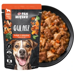 PAN MIĘSKO Gulasz Indyk z Cielęciną 150g Karma Mokra dla Psów Dorosłych