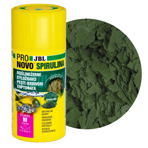 JBL ProNovo Spirulina Flakes M 100ml Pokarm Roślinny dla Ryb Akwariowych