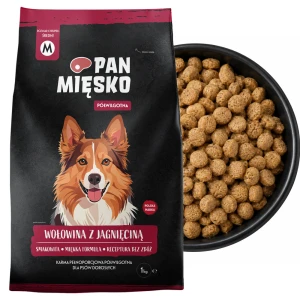 PAN MIĘSKO Wołowina z Jagnięciną 1kg Karma Półwilgotna dla Psów Dorosłych